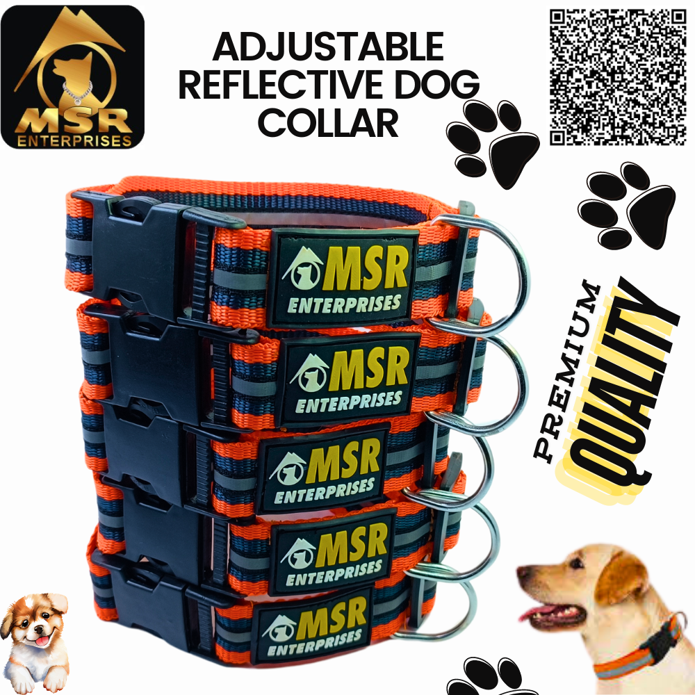 Adjustable Reflective Dog Collar PP / NYLON