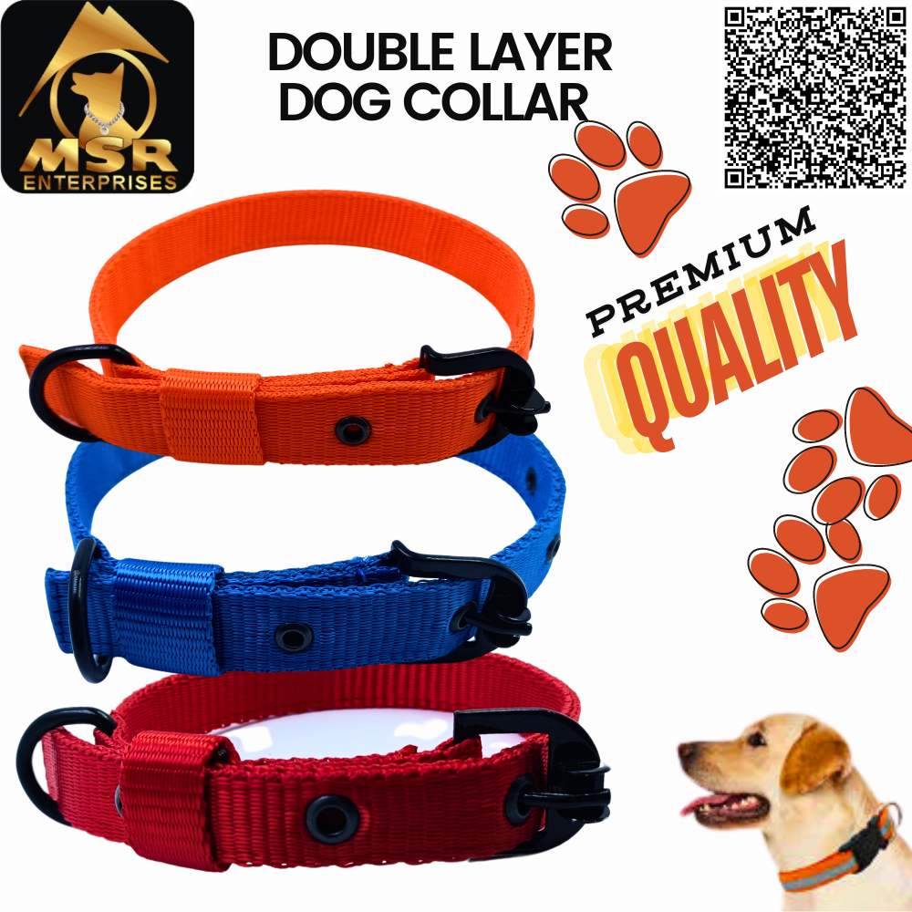 Double Layer Dog Buckle Collar  PP / NYLON