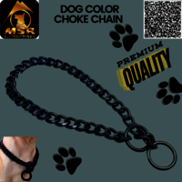 2 Feet Black Blue Polish Grinded Twisted Iron Dog Choke Chain