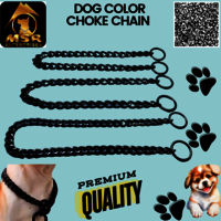 2 Feet Black Blue Polish Grinded Twisted Iron Dog Choke Chain