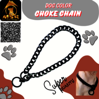 2 Feet Black Blue Polish Grinded Twisted Iron Dog Choke Chain