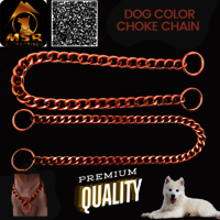 2 Feet Rose Gold Polish Grinded Twisted Iron Dog Choke Chain