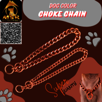 2 Feet Rose Gold Polish Grinded Twisted Iron Dog Choke Chain