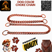 2 Feet Rose Gold Polish Grinded Twisted Iron Dog Choke Chain