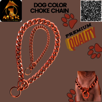 2 Feet Rose Gold Polish Grinded Twisted Iron Dog Choke Chain