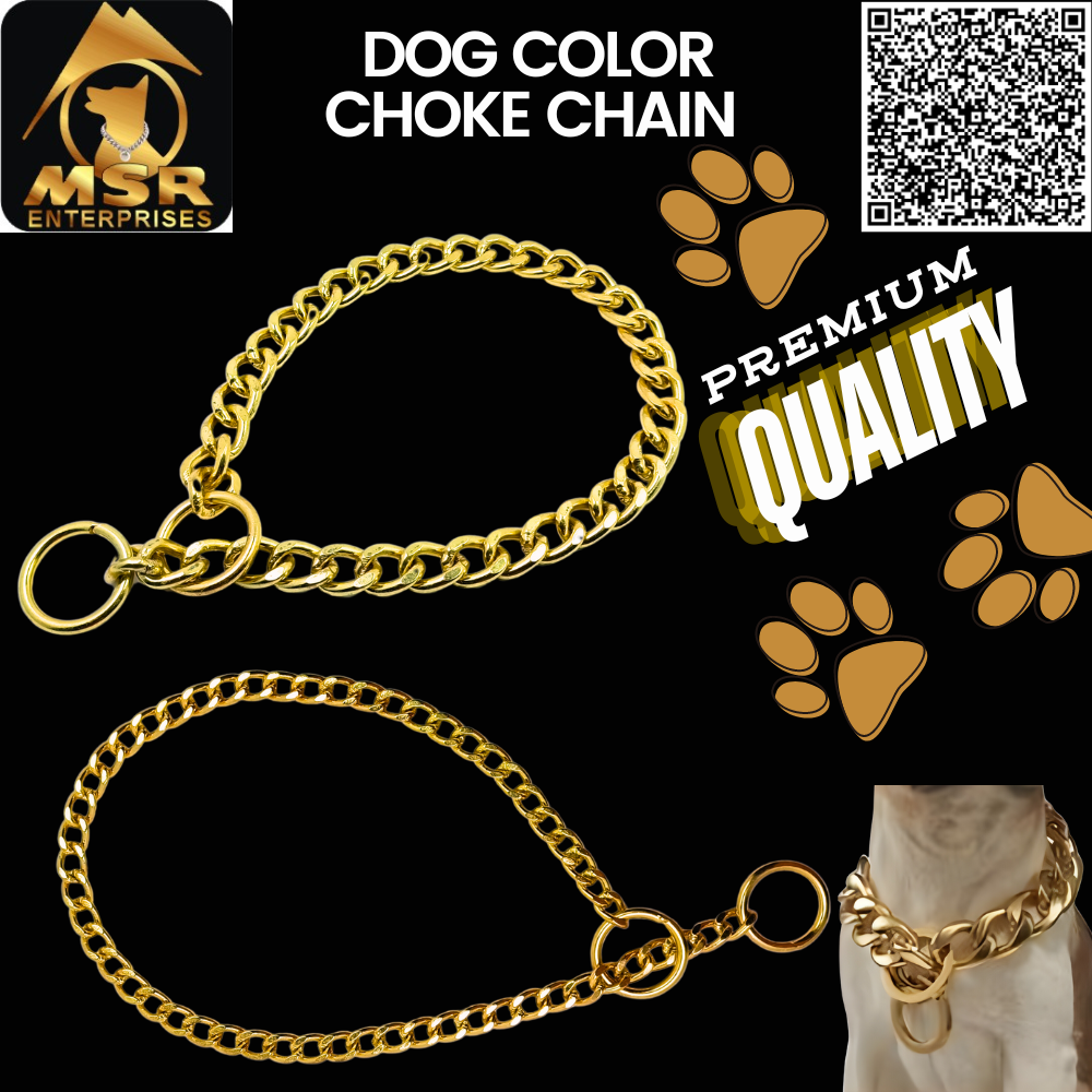 Dog Chain Choke Yellow Gold