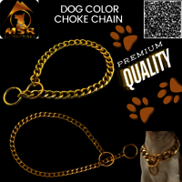 2 Feet Yellow Gold Ploish Grinded Twisted Iron Dog Choke Chain