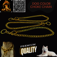 2 Feet Yellow Gold Ploish Grinded Twisted Iron Dog Choke Chain