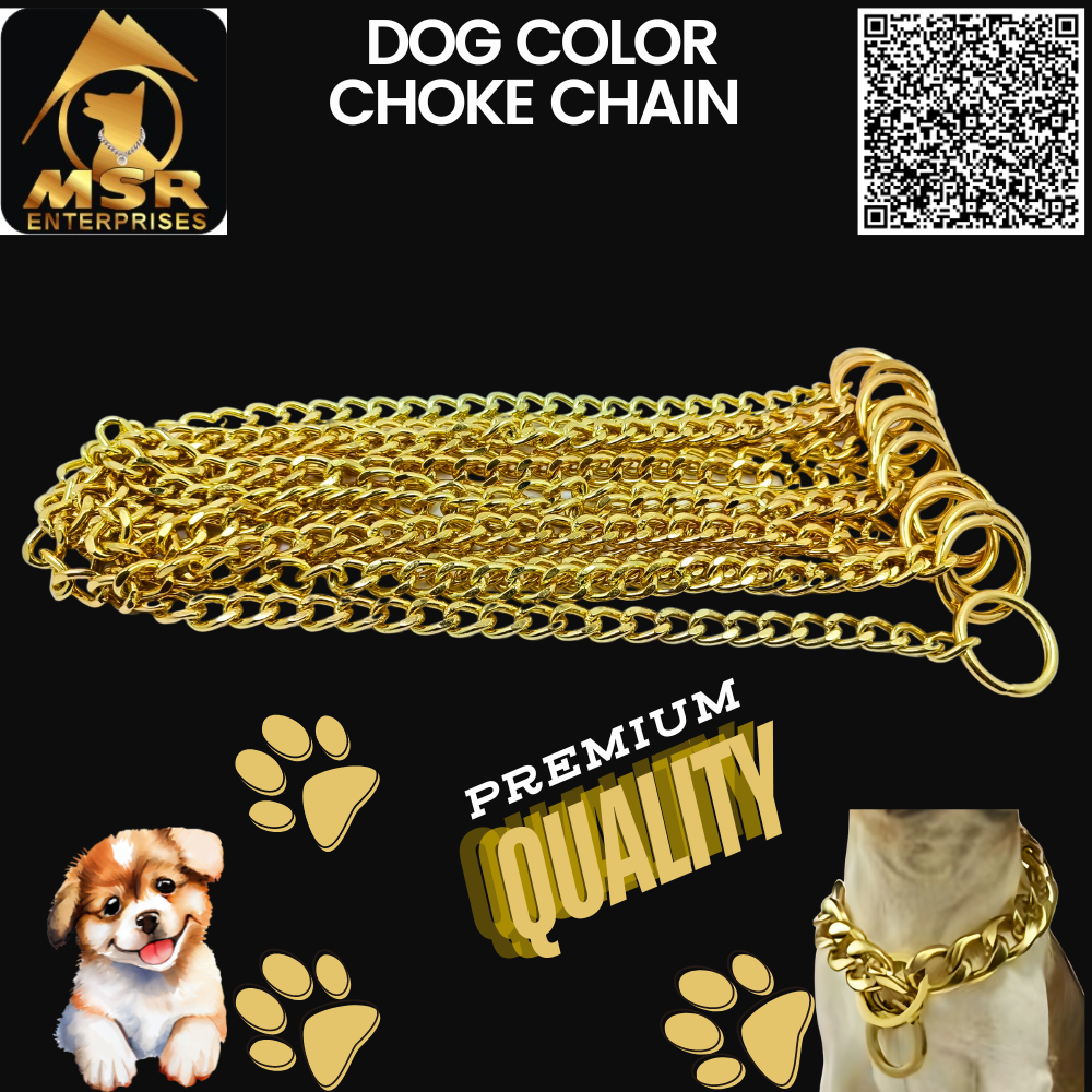 Dog Chain Choke Yellow Gold