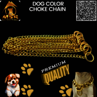 2 Feet Yellow Gold Ploish Grinded Twisted Iron Dog Choke Chain