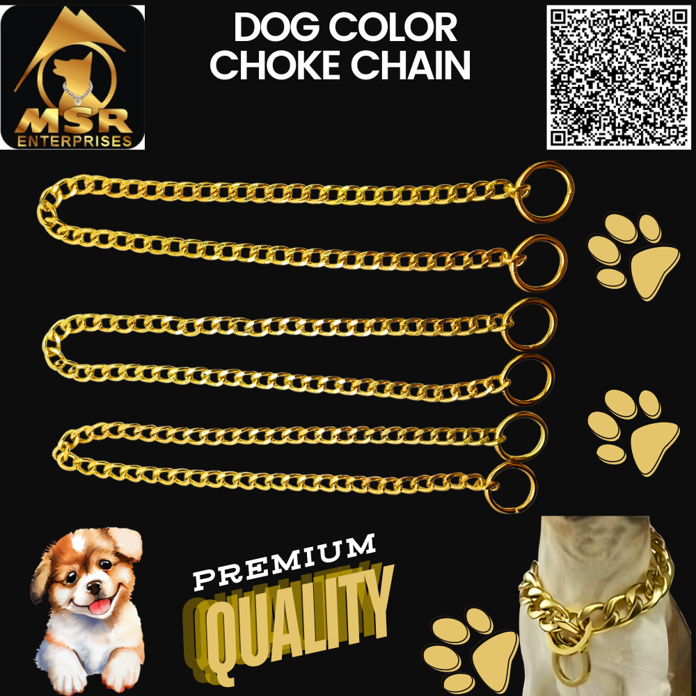 Dog Chain Choke Yellow Gold
