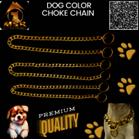 2 Feet Yellow Gold Ploish Grinded Twisted Iron Dog Choke Chain