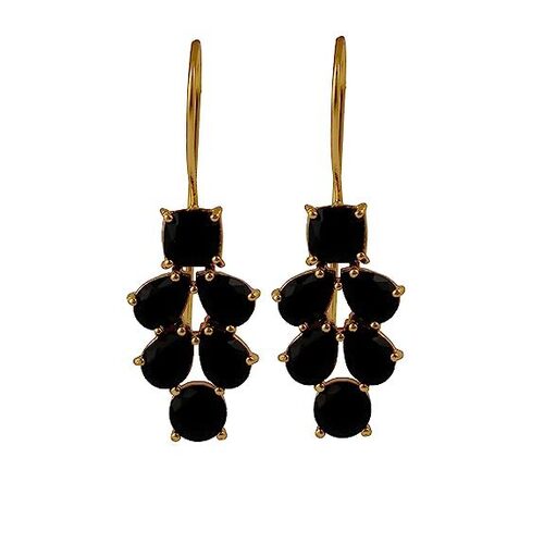 New arrival black onyx gemstone hook earrings