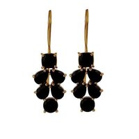 New Arrival Black Onyx Gemstone Hook Earrings - Gender: Women