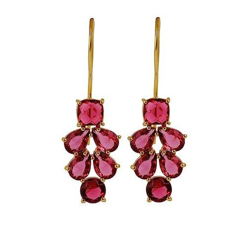 New arrival fuchsia hydro gemstone Hook earrings