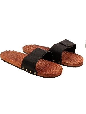 Wooden Accupressure Relax Slippers For Men/Women (Brown)