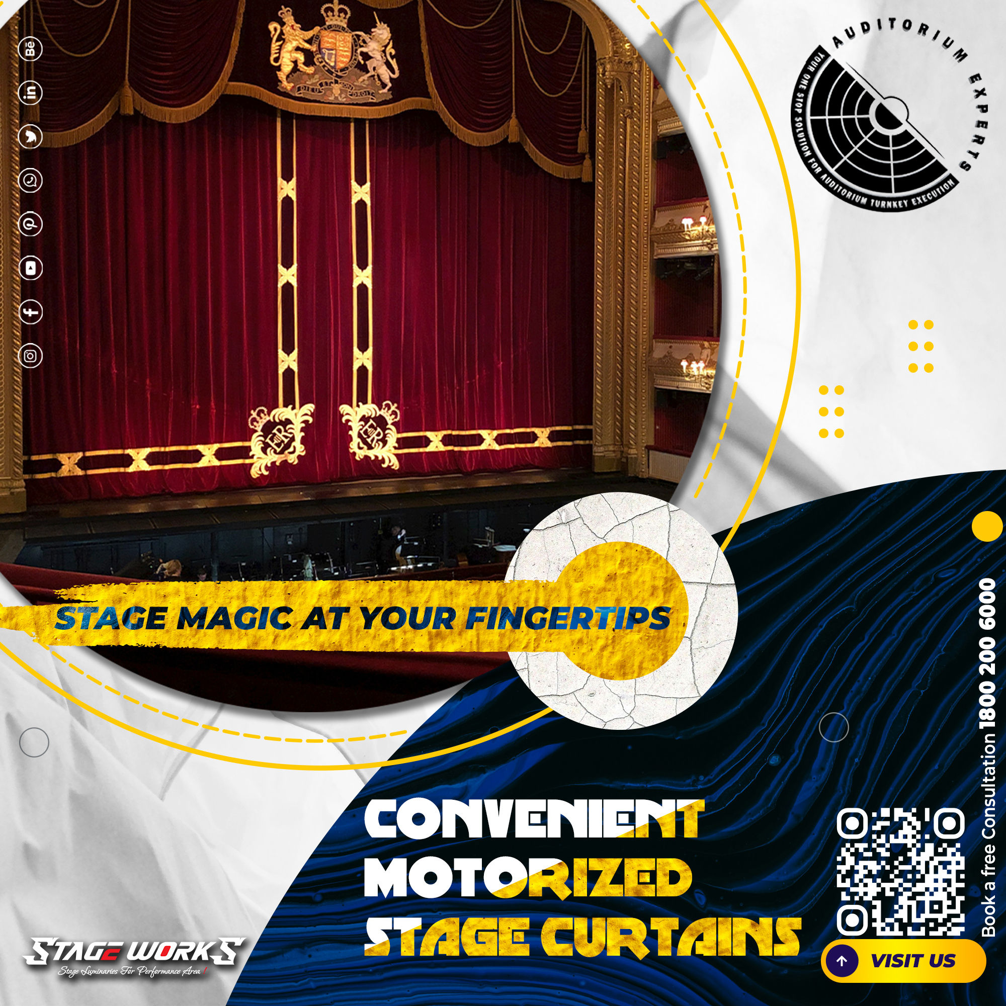 Motorized Stage Curtain