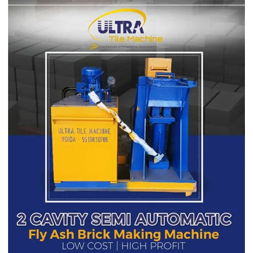 Two Brick Fly Ash Concrete Semiautomatic Machine
