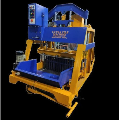 Hydraulic Concrete Block Making Machine - Color: Yellow And Blue