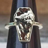 Natural Golden Pyrite Gemstone 925 Sterling Silver Ring