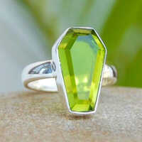 Peridot Coffin Ring