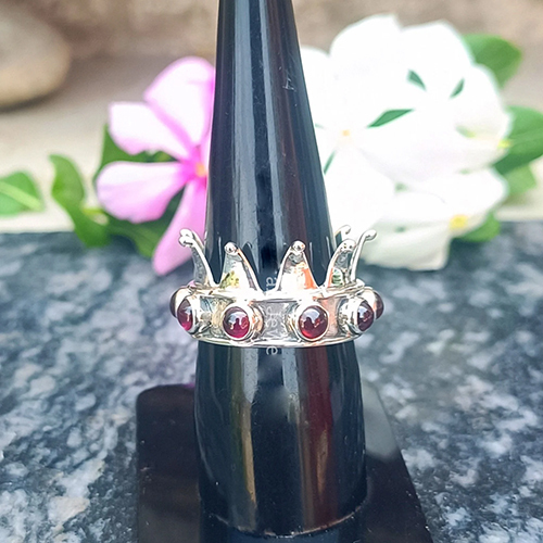 Natural Garnet Dainty Ring