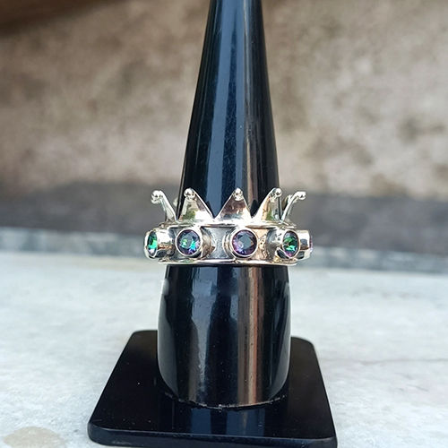 Natural Mystic Topaz Dainty Ring