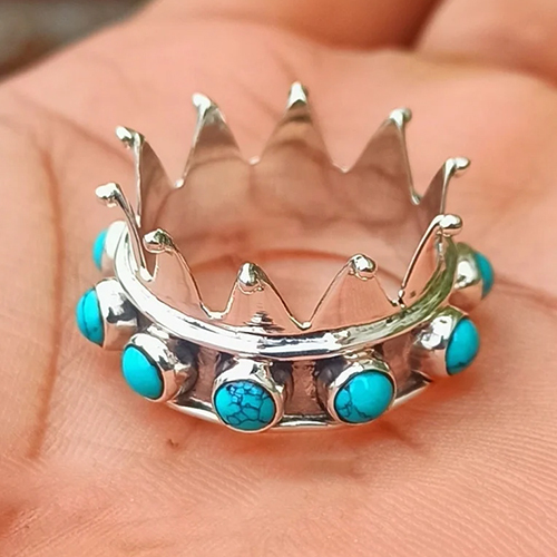 Unique Blue Turquoise Dedicated Ring