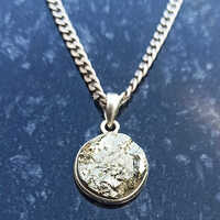 Golden Pyrite Rough 925 Sterling Silver Pendant