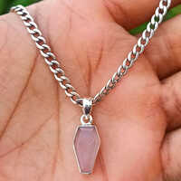 Rose quartz Coffin Pendant