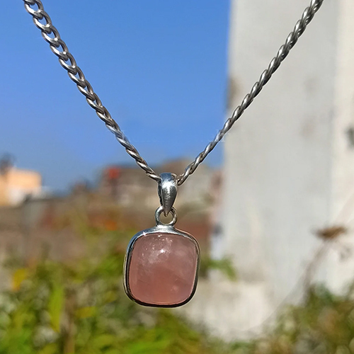 Lovely Rose Quartz Designer Statement Pendant