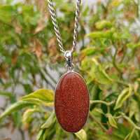 Natural Sunstone Gemstone 925 Sterling Silver Pendant