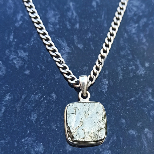 Golden Pyrite Rough 925 Sterling Silver Pendant