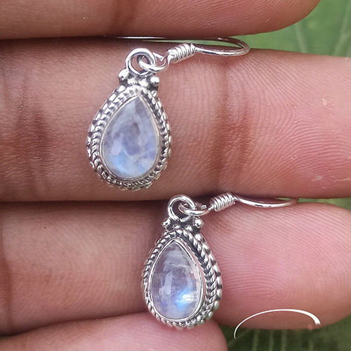 Moonstone Rainbow Gemstone 925 Sterling Silver Earring - Occasion: Party