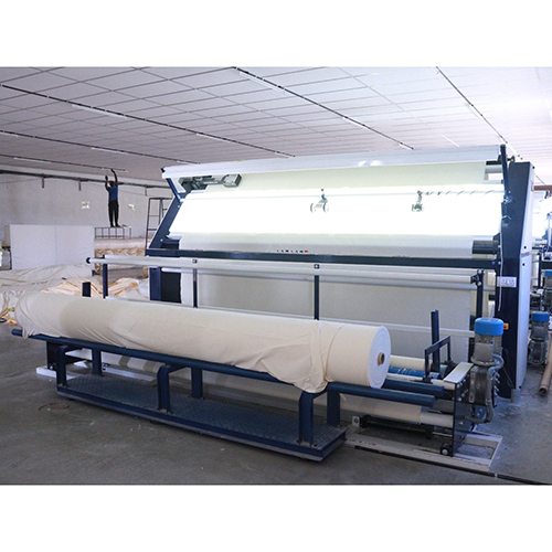 Electric Automatic Fabric Roll Winding Machine - Color: Blue Paint Coated