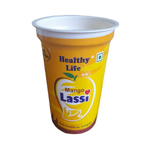 68 Dia 200 ML Mango Lassi Plastic Packing Glass
