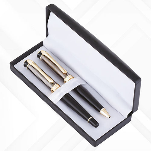 Idf 3307 Metal Pen Set - Color: Black