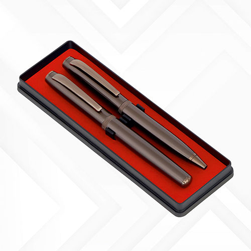 Idf 3302 Metal Pen Set - Color: Brown