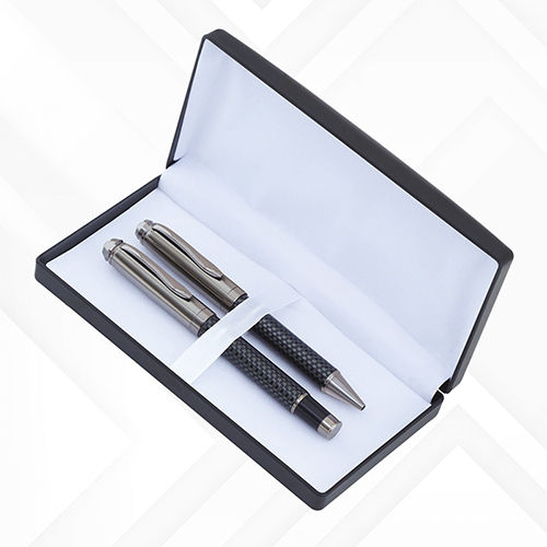 Idf 3311 Metal Pen Set - Color: Black & Silver