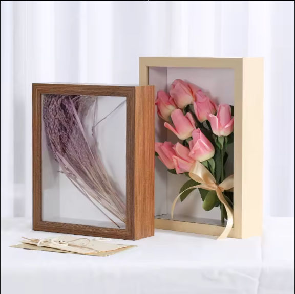 Synthetic Wood 3CM 5CM Deep 8x8 16x16 Inches A3 A4 3D Shadow Box Photo Frame