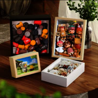 Synthetic Wood 3CM 5CM Deep 8x8 16x16 Inches A3 A4 3D Shadow Box Photo Frame