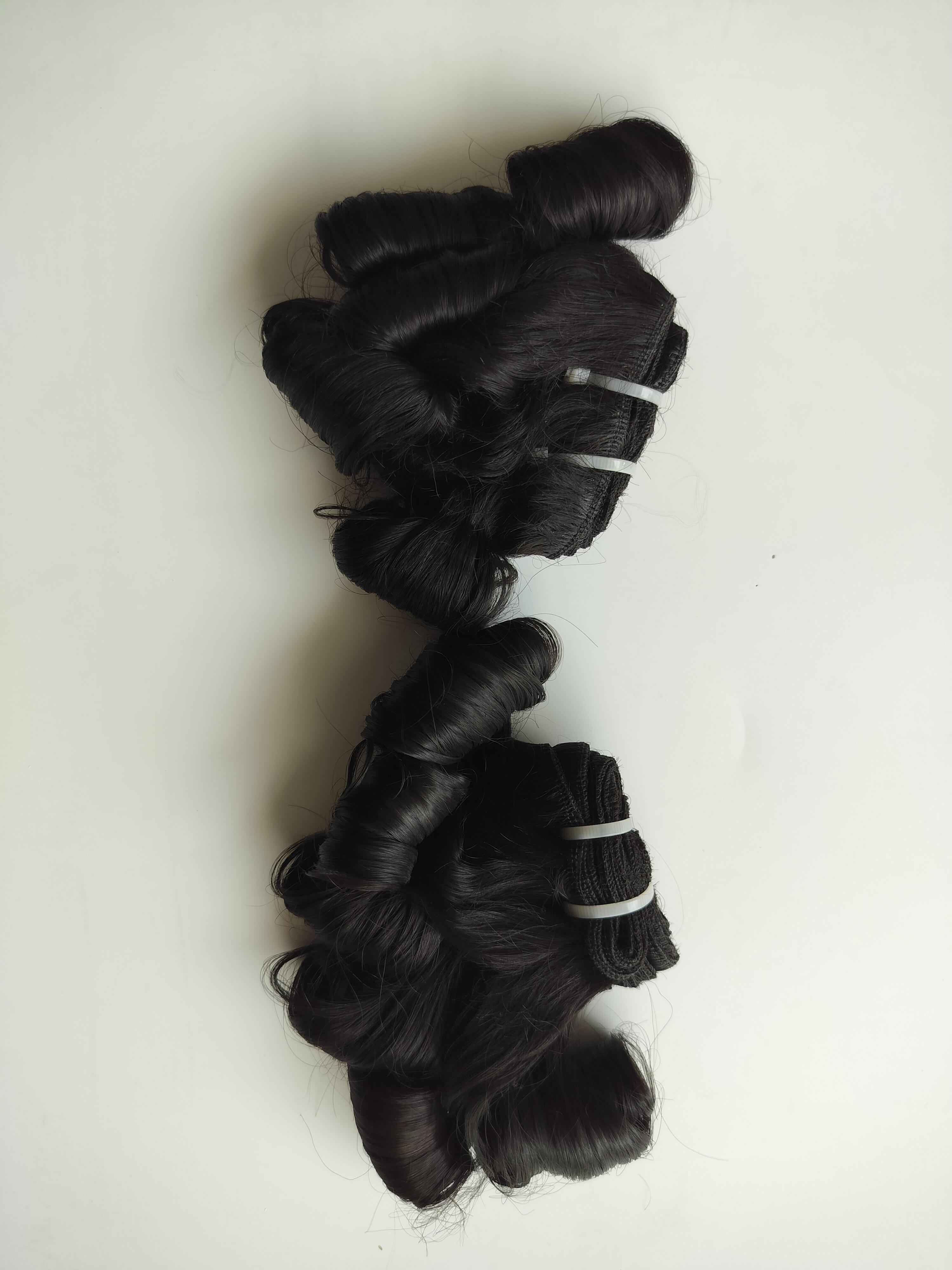 Natural Black Bounce Curly Weave Cuticle Aligned Human Hair Bundles