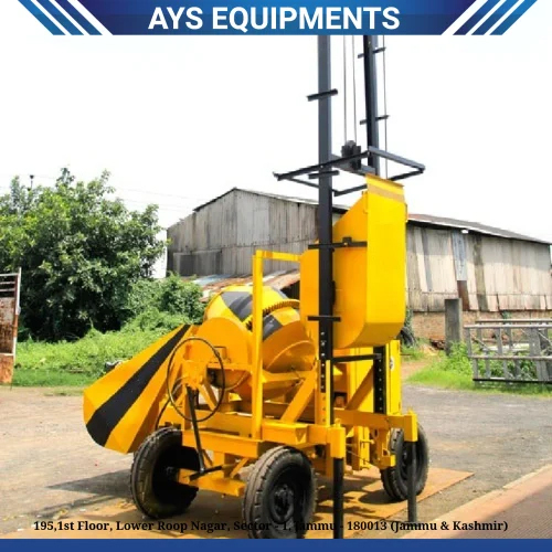 Semi-Automatic Concrete Mixer With Lift