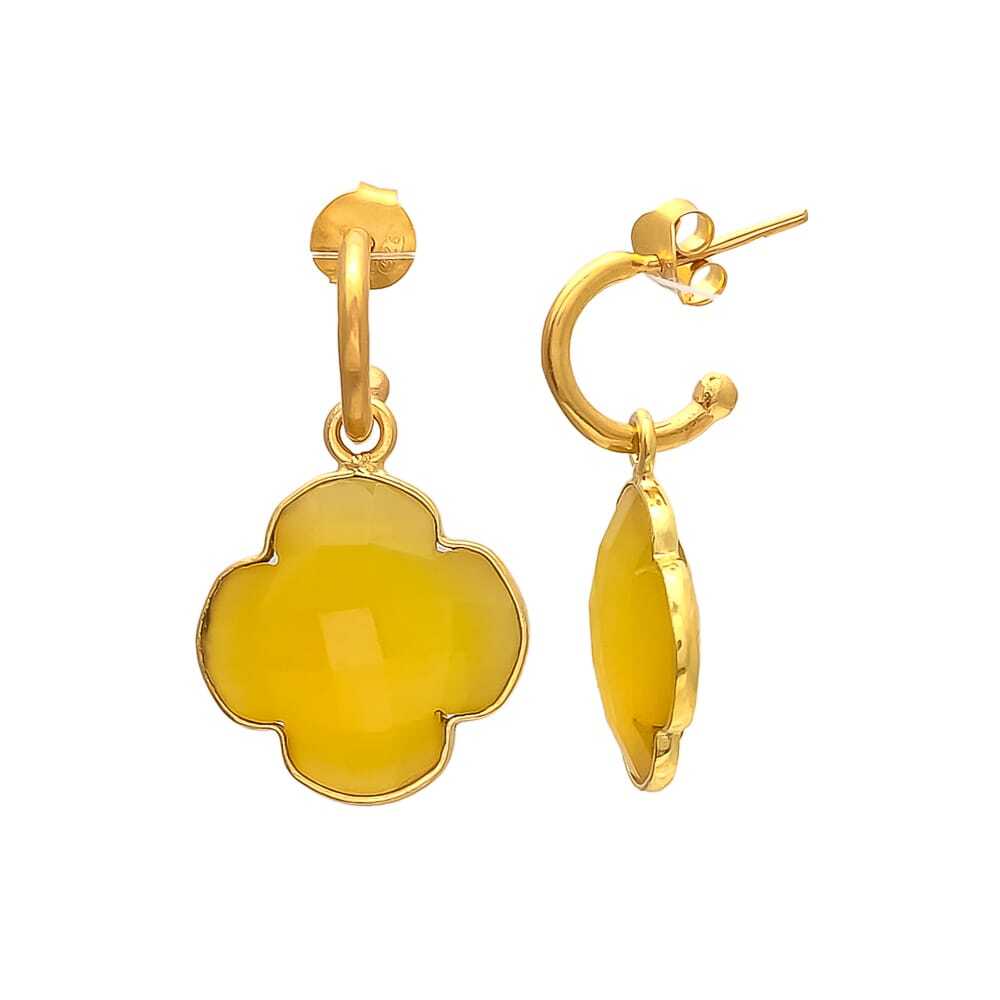 New Arrival Citrin Hydro Gemstone Drop Earring Set