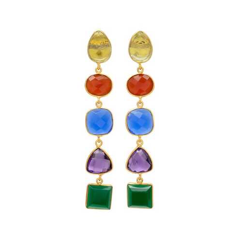 New arrival multi colour gemstone earrings