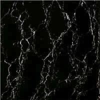 Fire Black Stone Tiles - 800x800mm | Glossy Non-slip Finish, Square Edge Design, Elegant Plain Surface