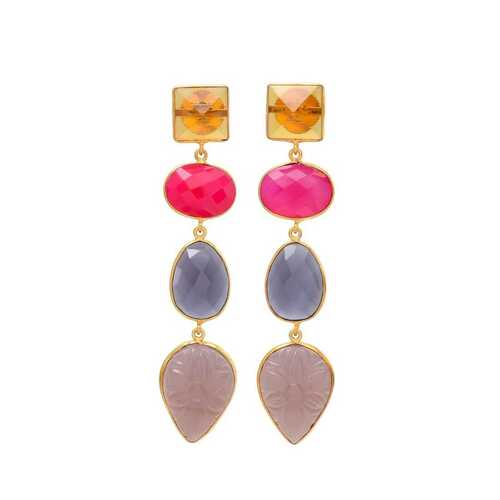 New arrival unique colours gemstone earrings