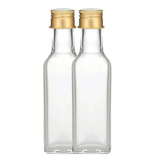 Glass Bottle With Golden Cap And Plug - Size: Different Available