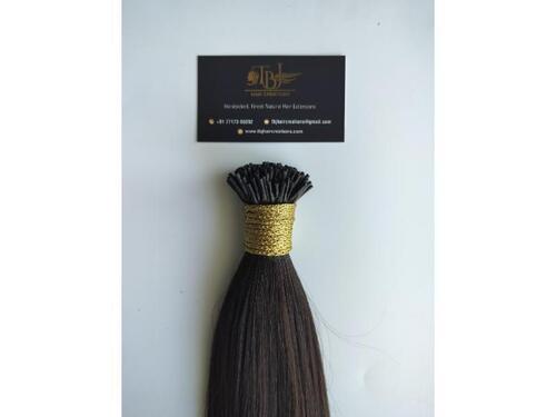 Black Indian Raw Natural color Straight Human Hair I-Tips Extensions