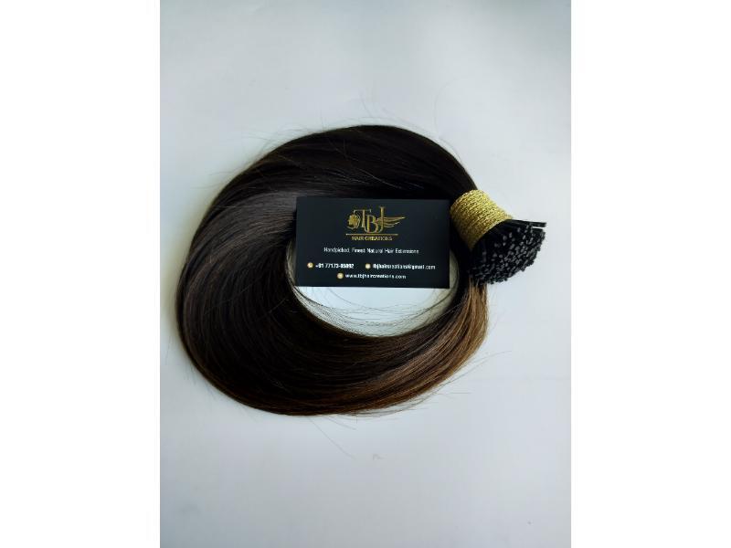 Black Indian Raw Natural color Straight Human Hair I-Tips Extensions